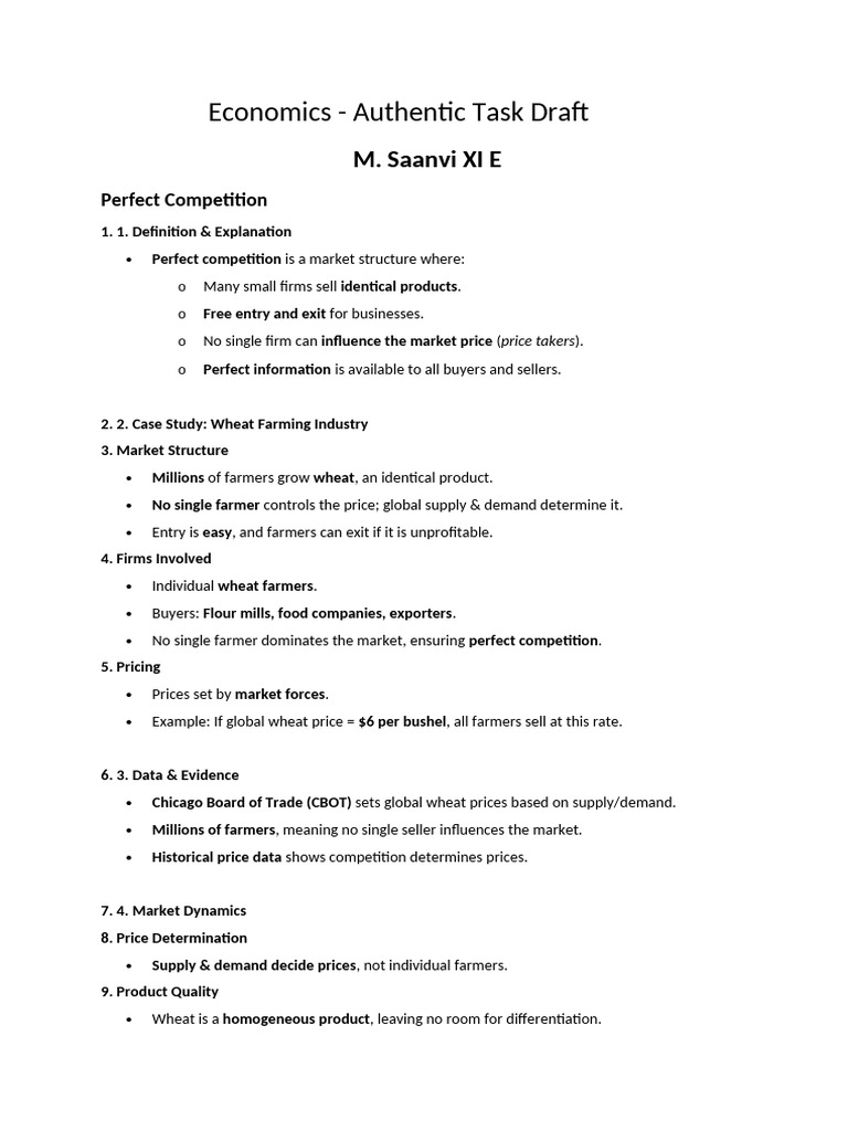 Perfect Competition Pdf Perfect Competition Market Economics