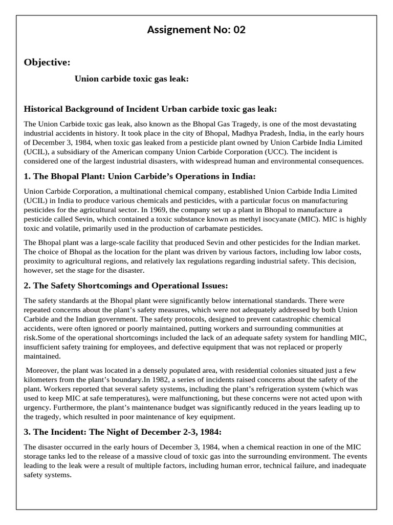 Bhopal Gas Tragedy Overview and Impact | PDF | Risk Assessment ...