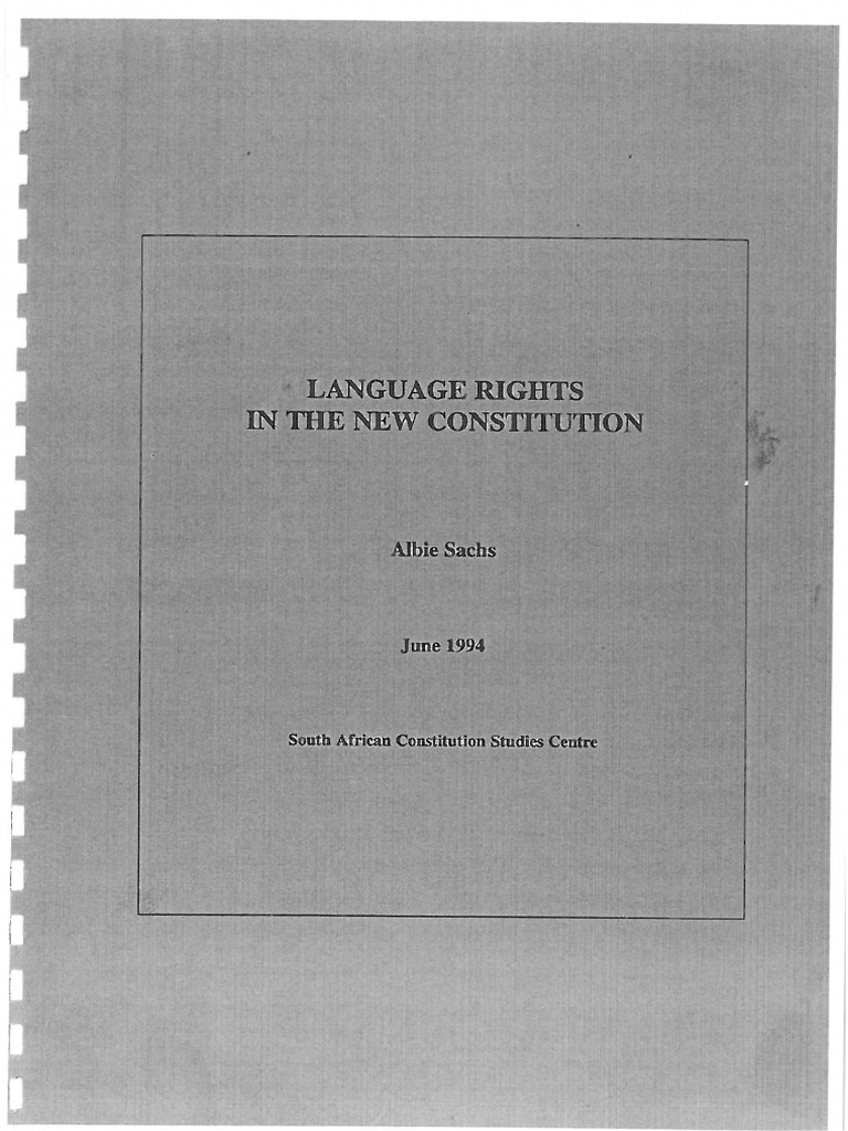 Language Rights in The New Constitution | PDF