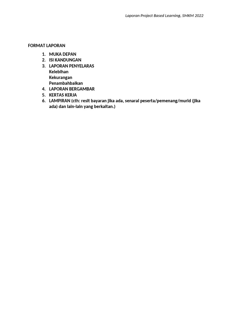 Laporan Project Based Learning SMKM 2022 | PDF
