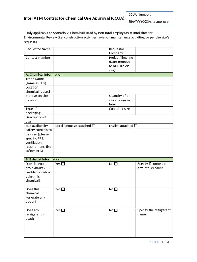 Intel CCUA Application | PDF | Waste | Materials