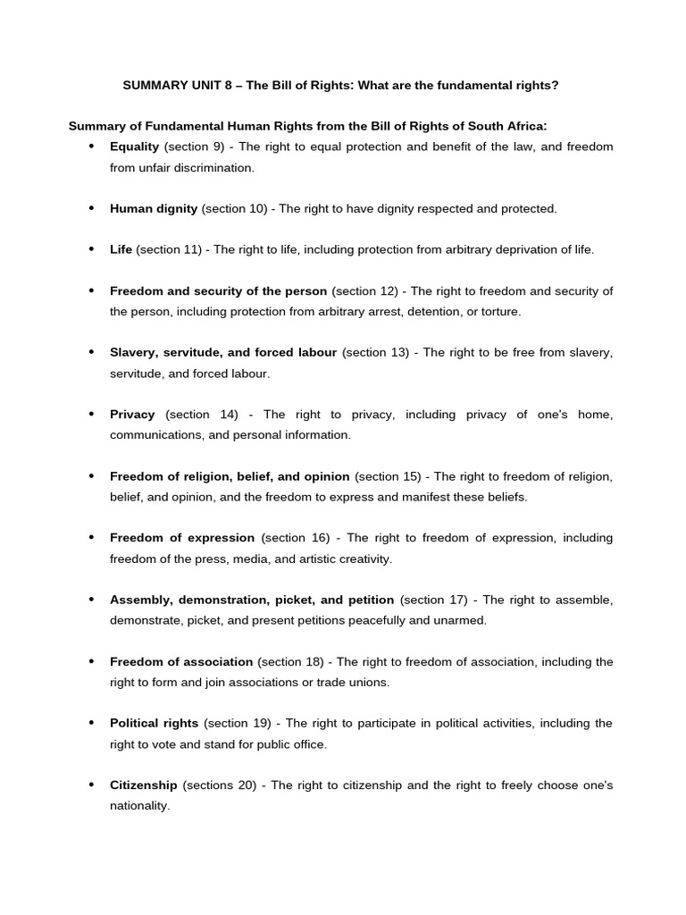 South Africa's Bill of Rights Overview | PDF | Libertarian Theory | Justice