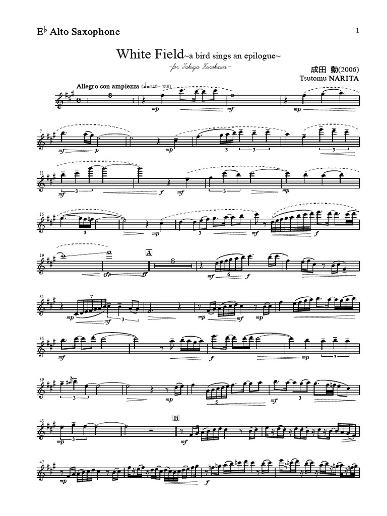 1 - White Field - 001 Eb Alto Saxophone 2 | PDF
