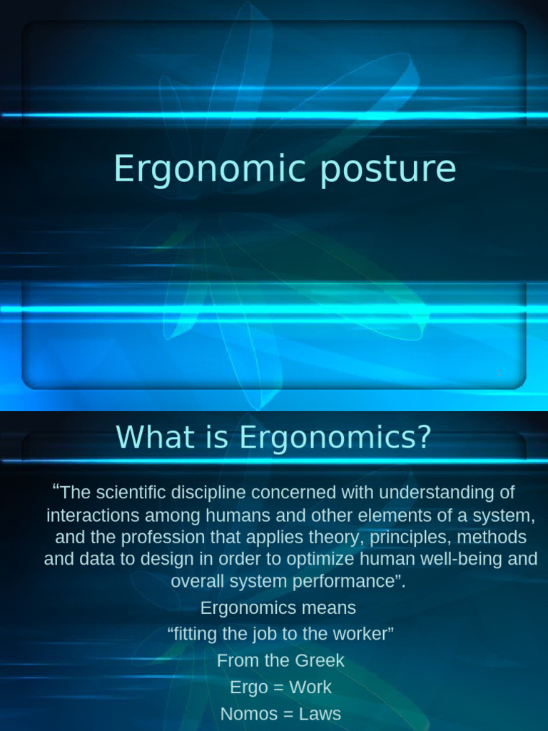 Ergonomics Posture | PDF | Human Factors And Ergonomics | Psychology