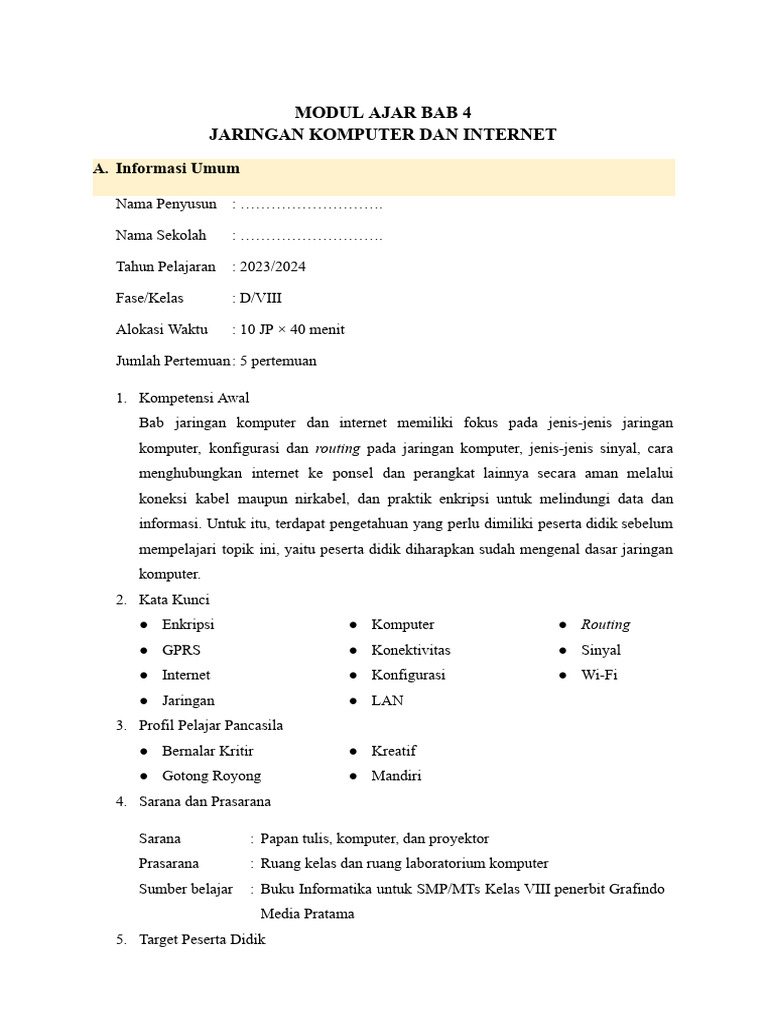 10. Modul Ajar Bab 4 | PDF