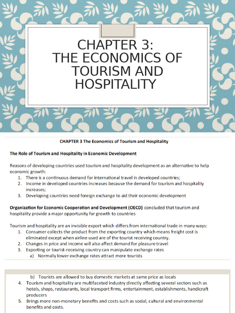 CHAPTER 3 The Economics of Tourism and Hospitality | PDF