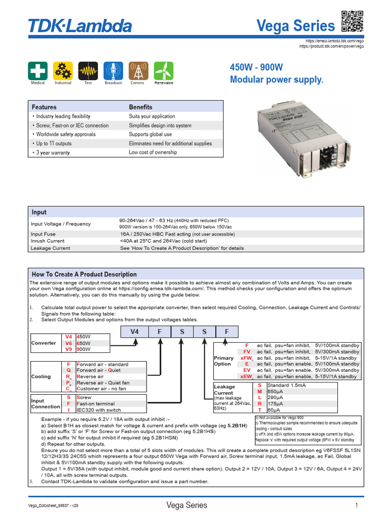 Vegaac e | PDF | Power Supply | Power (Physics)