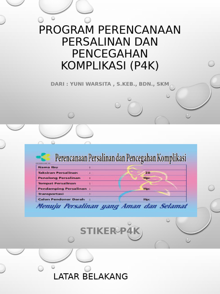Program P4K: Perencanaan Persalinan Aman | PDF