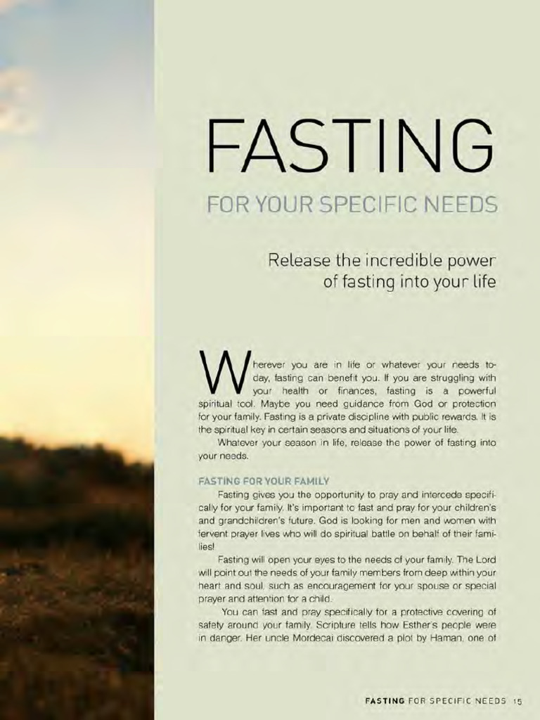 Fasting For Your Specific Needs | PDF