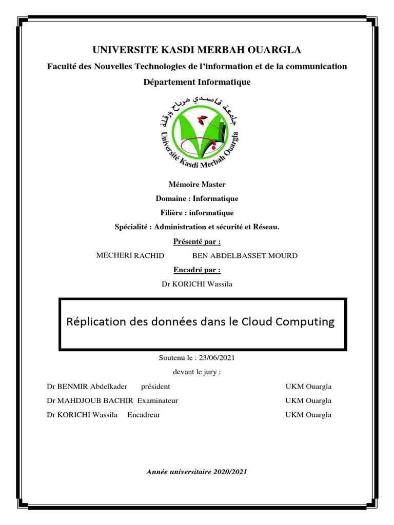 Réplication des données dans le Cloud | PDF | Cloud computing ...