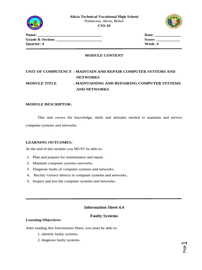 Computer Systems Maintenance Guide | PDF | Electrical Connector ...