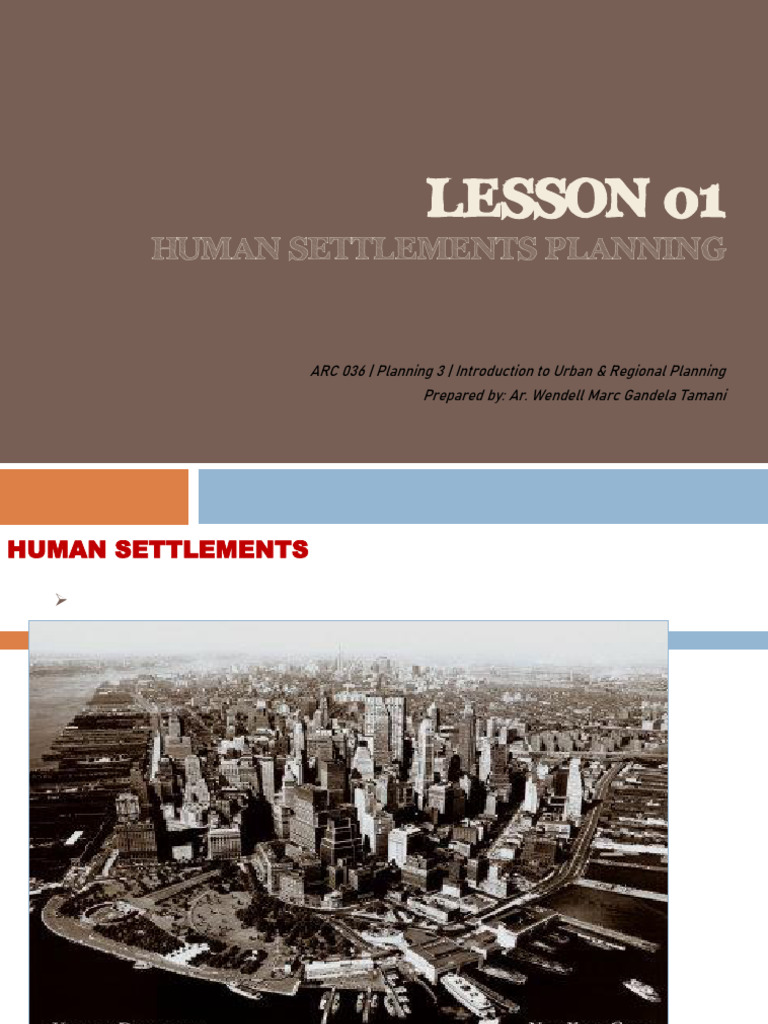 Human Settlements Planning Overview | PDF