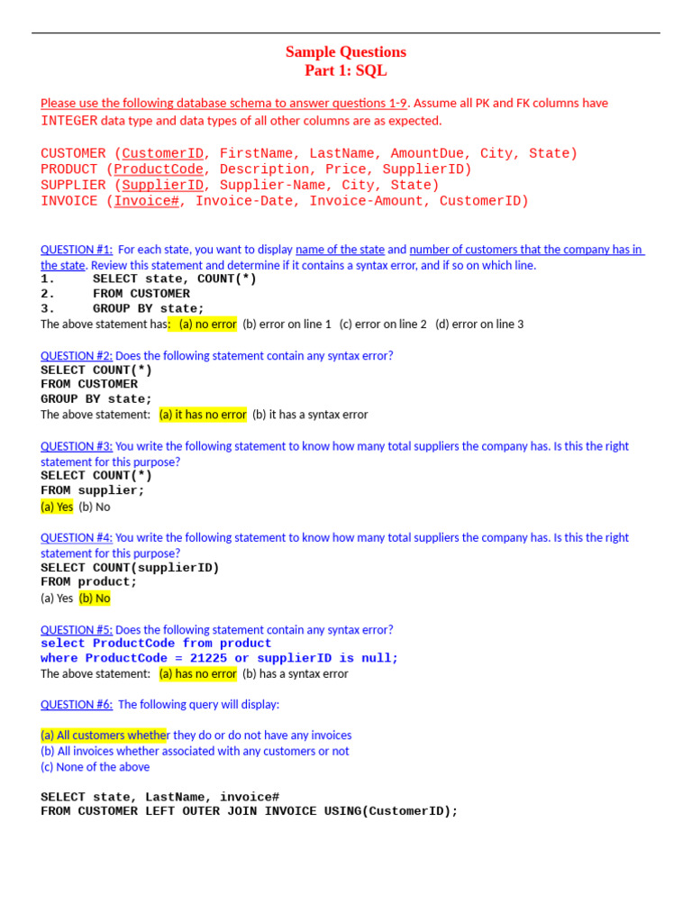 Sample Questions Answers Docx Pdf No Sql Databases