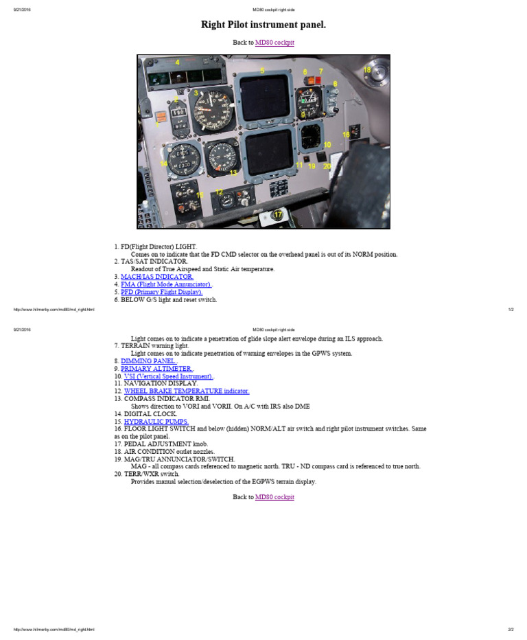 MD80 Cockpit Right Side Overview | PDF | Aerospace | Aircraft