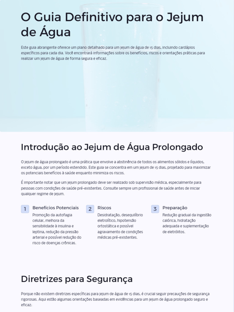 Guia Completo para Jejum de Água de 15 Dias | PDF | Jejum | Chá