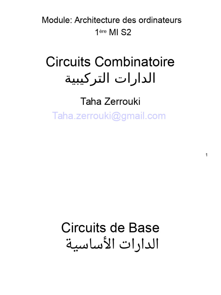 Circuits Combinatoires en Architecture | PDF