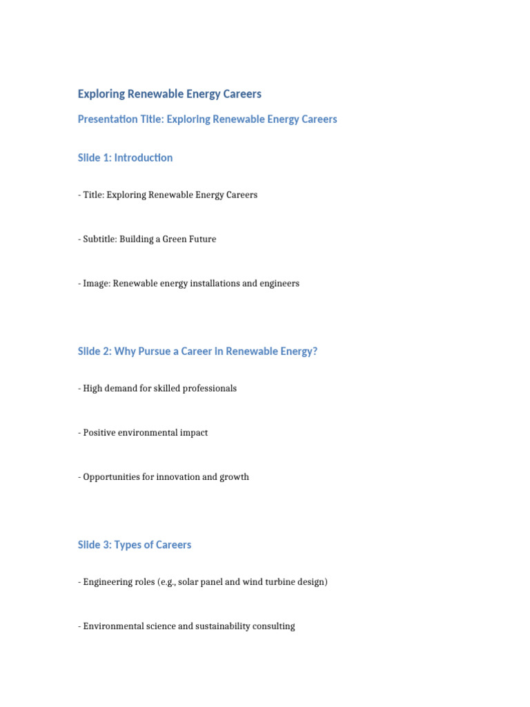 Exploring Renewable Energy Careers Pdf