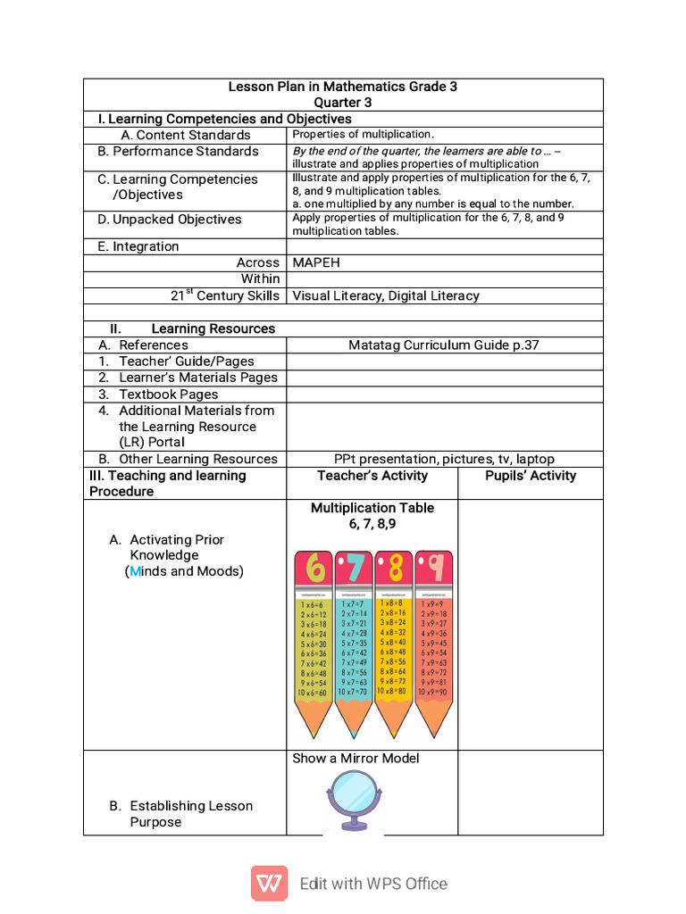 Grade 3 Math: Multiplication Properties Lesson | PDF | Multiplication ...