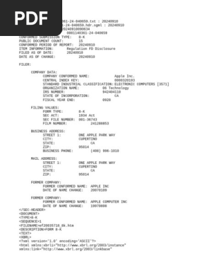 Apple Inc. 8-K Regulation FD Disclosure | PDF | European Court Of