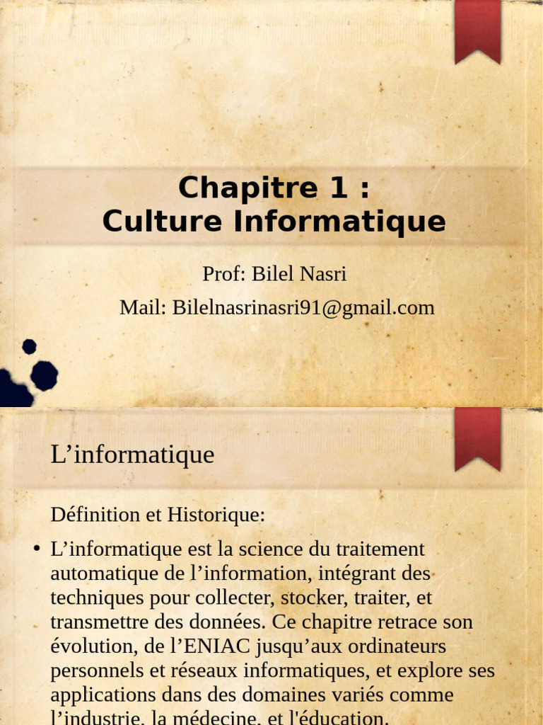 Introduction à l'informatique et architecture | PDF | Mémoire ...