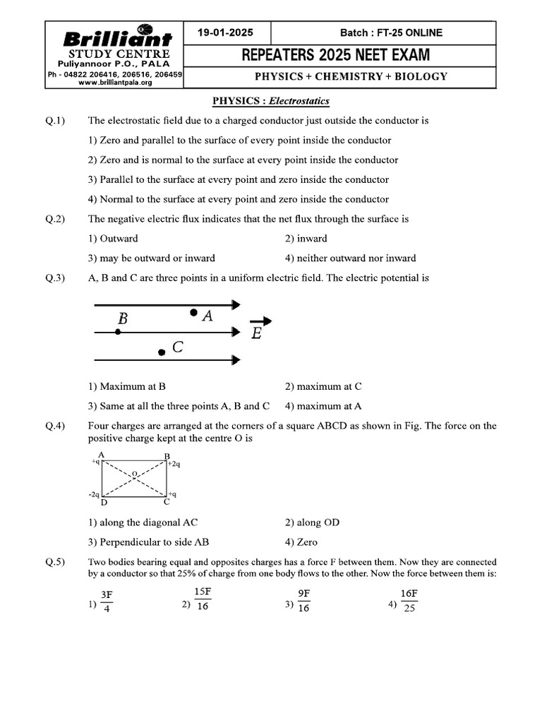 Neet exam 17 01 2025 ft 25 med online pdf