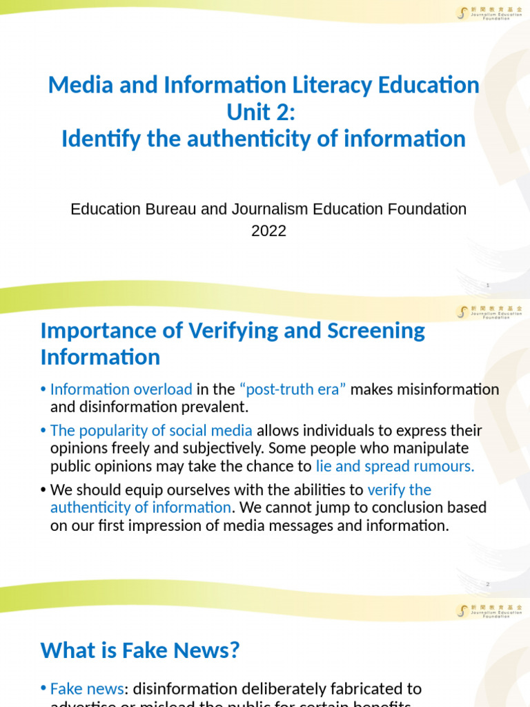 Verifying Information Authenticity Guide | PDF | Human Communication ...