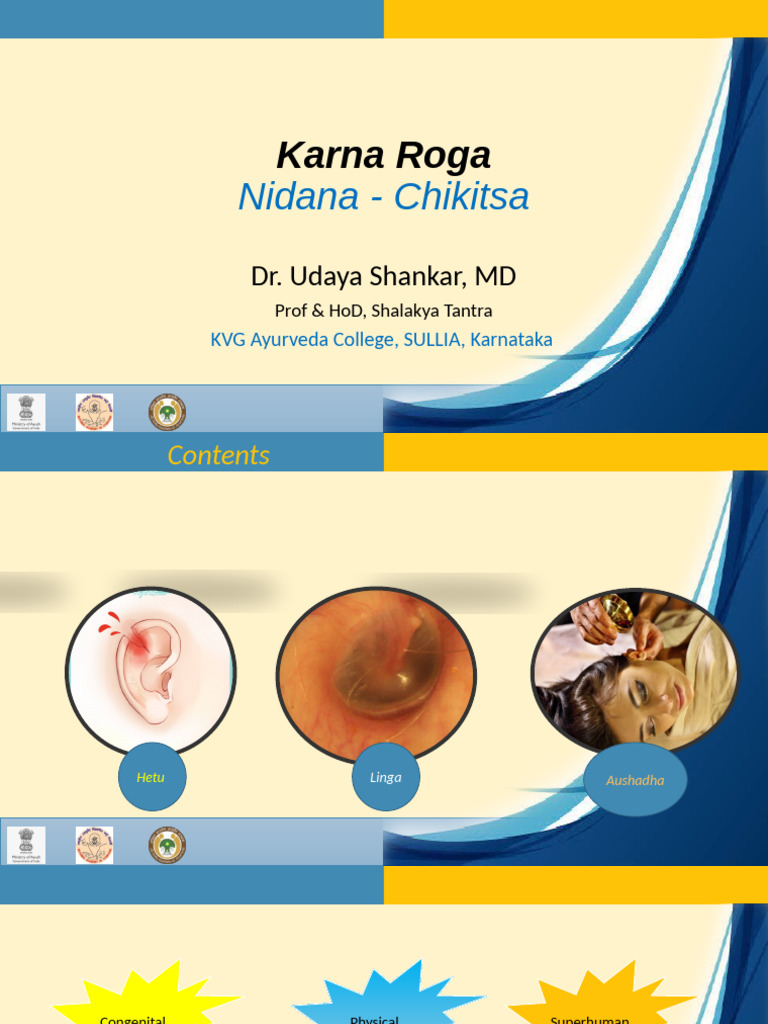 Karna Roga - Nidana Chikitsa (Ear Diseases - Diagnosis and Management ...