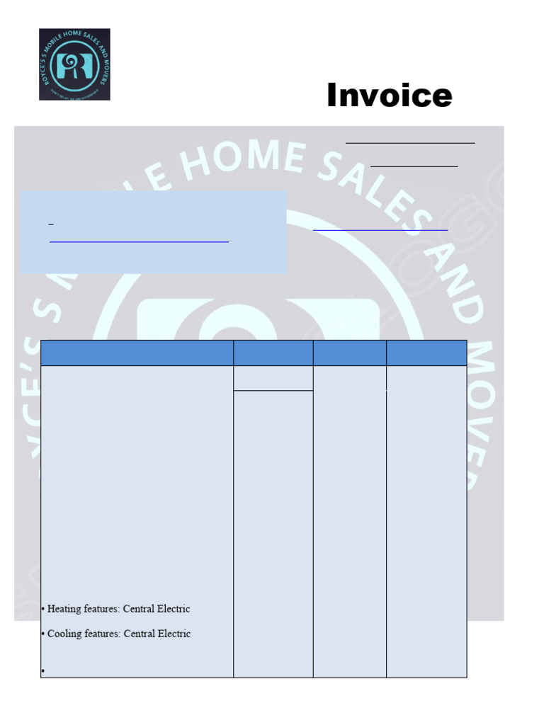 Mobile Home Purchase Invoice | PDF | Payments