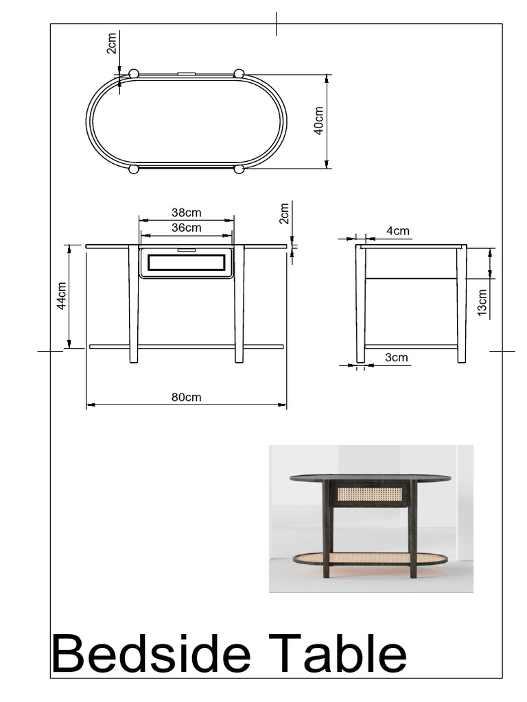 Bedside Table Drawing v2 | PDF