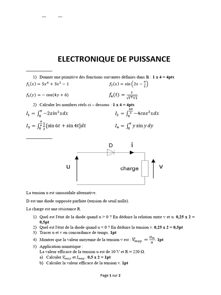 Cours Électronique de Puissance L3 | PDF | Énergie électrique ...