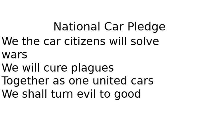 National Car Pledge | PDF
