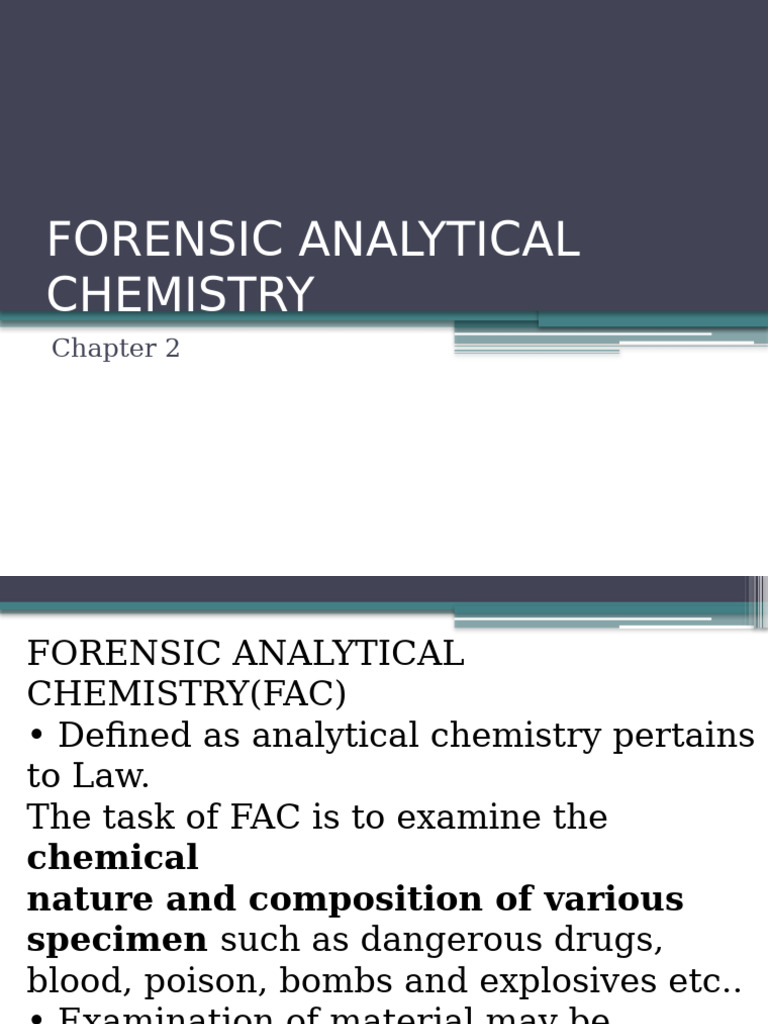 Forensic Analytical Chemistry Overview | PDF | Forensic Science ...