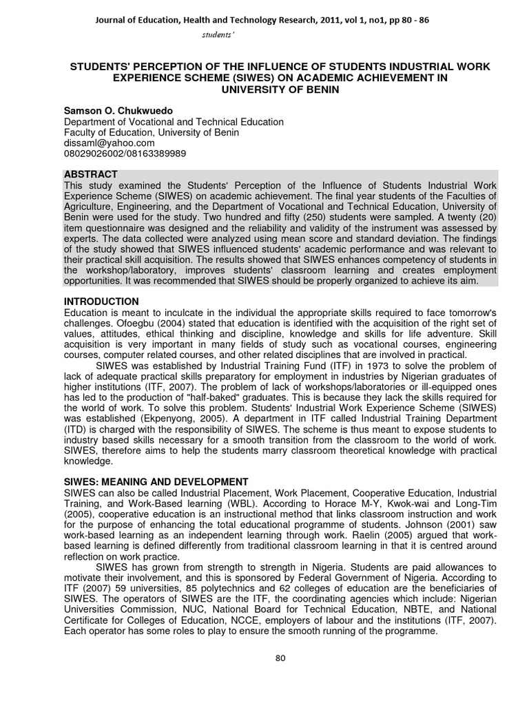 Students Perception of The Influence of | PDF | Vocational Education ...