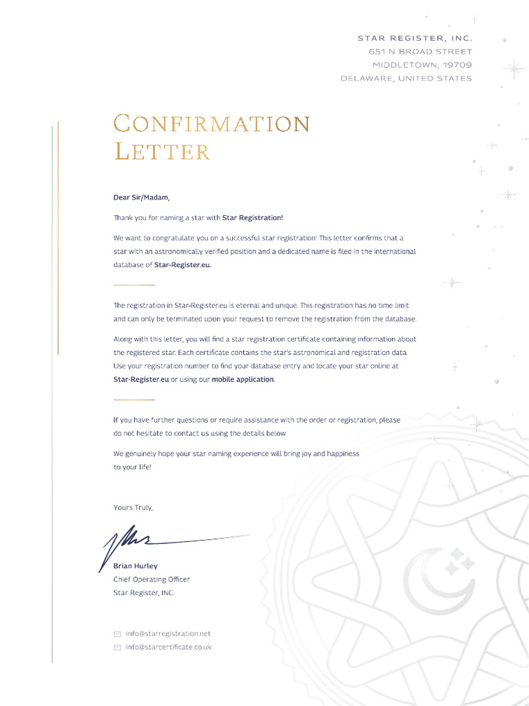 Confirmation Letter | PDF