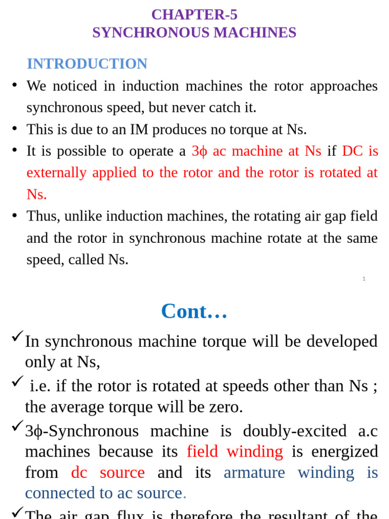 2017 Chapter 5 Sync Machine Pdf Electric Motor Electric Generator