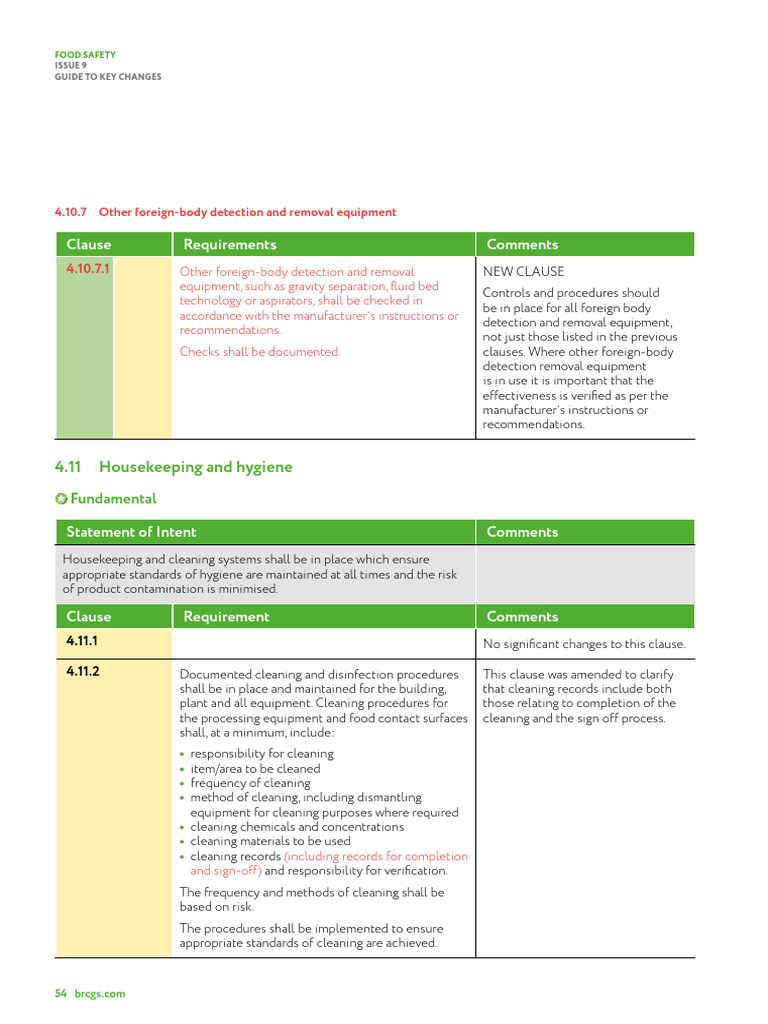 BRC V9 Key Changes Overview | PDF | Food Safety | Risk