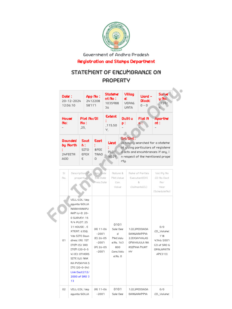 E-Encumbrance Service | PDF