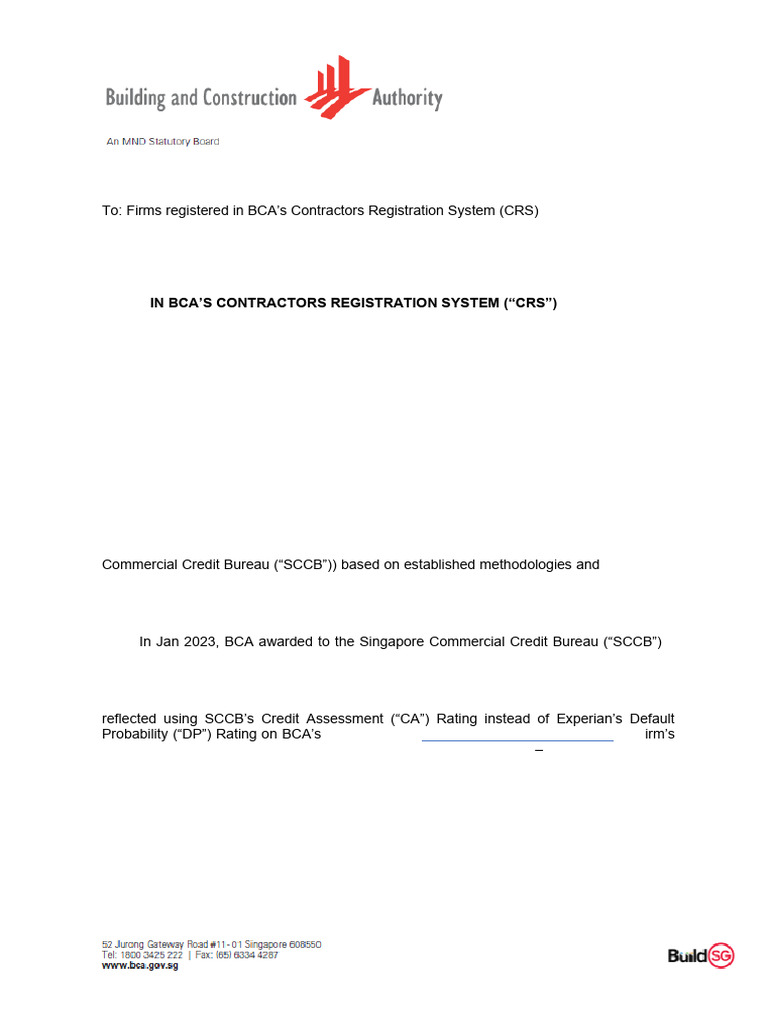 BCA Credit Rating System Update 2023 | PDF | Credit Rating