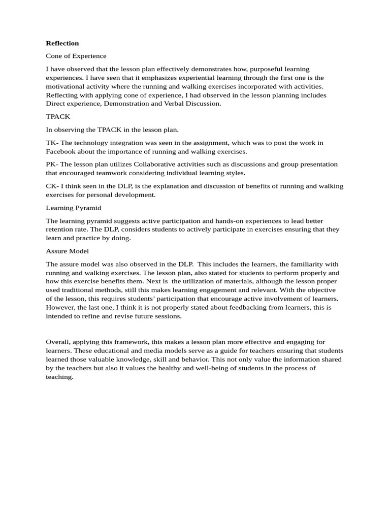 Reflection For My Notes | PDF