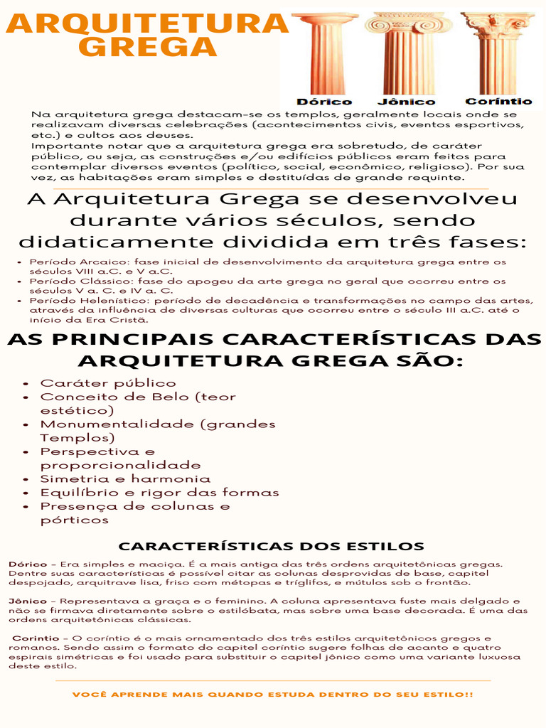 Características da Arquitetura Grega | PDF