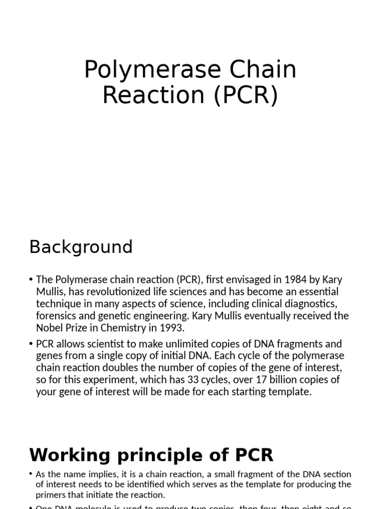 PCR | PDF | Polymerase Chain Reaction | Primer (Molecular Biology)