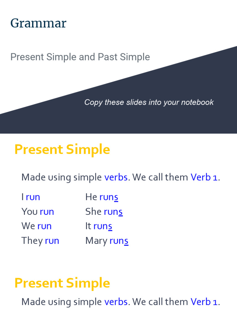 Present Simple and Past Simple | PDF