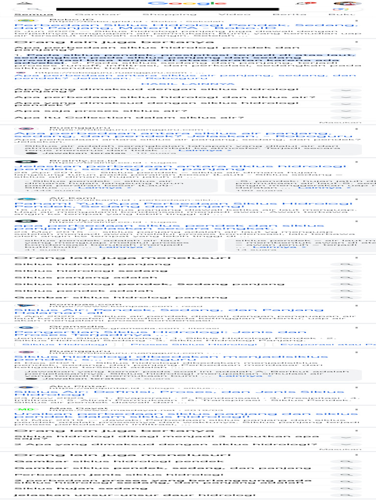Perbedaan Siklus Panjang Dan Siklus Pendek Hidrol | PDF