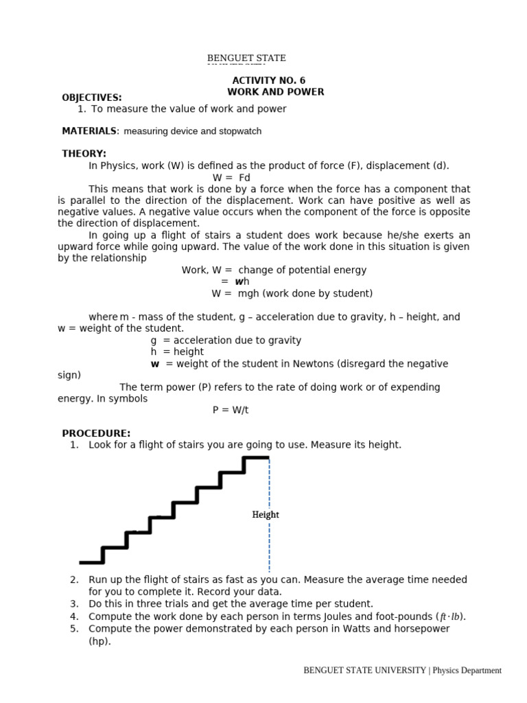 Lab Activity 6 | PDF | Calorie | Force