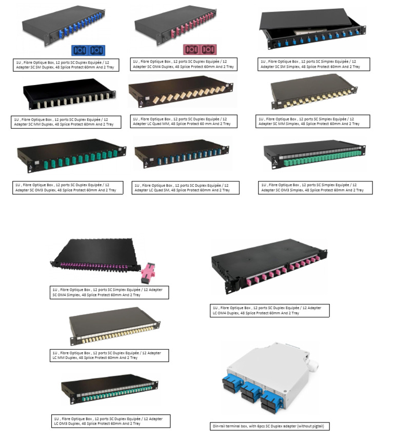 1U Fiber Optic Box with 12 Ports | PDF