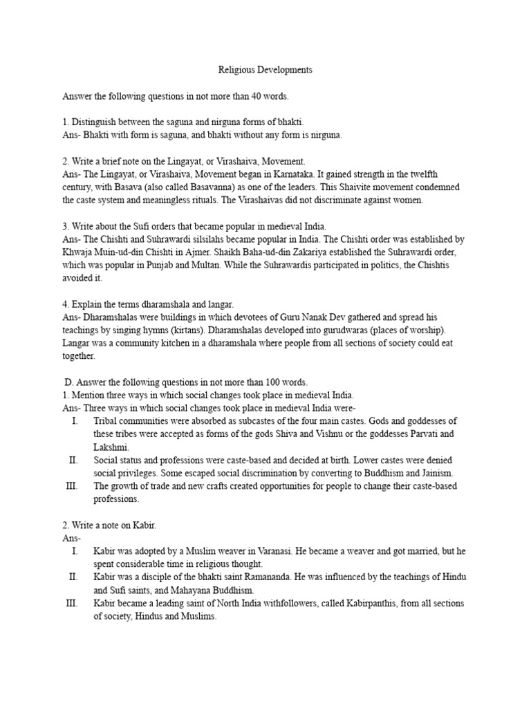 Religious Developments | PDF | Guru Nanak | Indian Religions