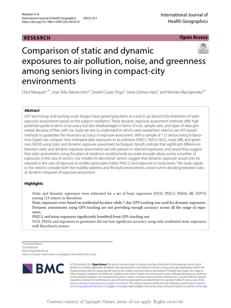 Comparison of Static and Dynamic Exposures To Air | PDF | Particulates ...