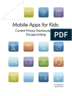 US Federal Trade Commission (FTC) Report: Mobile Apps For Kids and Privacy (20120
