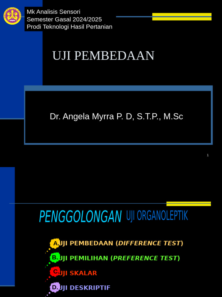 Uji Pembedaan dalam Analisis Sensori | PDF