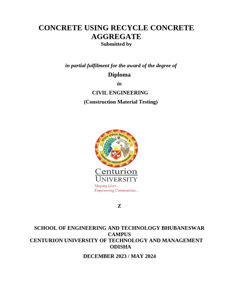 Concrete with Recycled Aggregate Use | PDF | Concrete | Construction ...